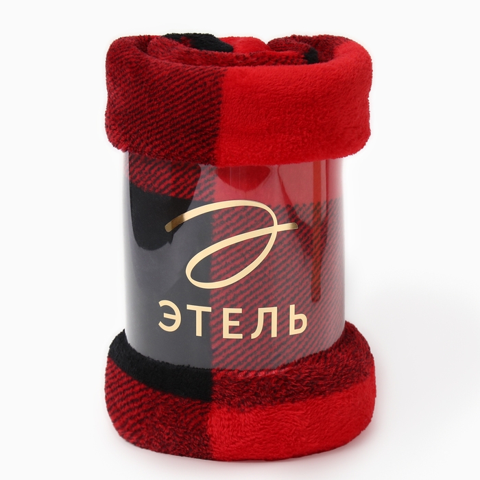 Плед Этель Плед Этель "Клетка черно-красн" 150*200 см,100% п/э, корал-флис 220 гр/м2