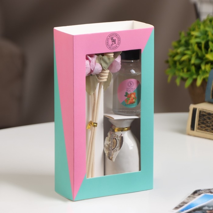 Набор подарочный с диффузором Набор подарочный с диффузором "Ваза с цветком" клубника, "Богатство Аромата"