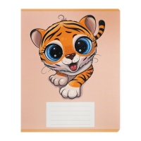 Комплект тетрадей из 10 штук, 12 листов в клетку Calligrata "Тигрёнок", обложка мелованный картон, ВД-лак, блок офсет, 5 видов по 2 штуки