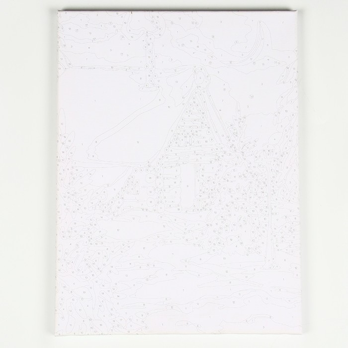 Новогодняя картина по номерам с подрамником и гирляндой &laquo;Новый год! Уютный вечер&raquo;, 30 х 40 см