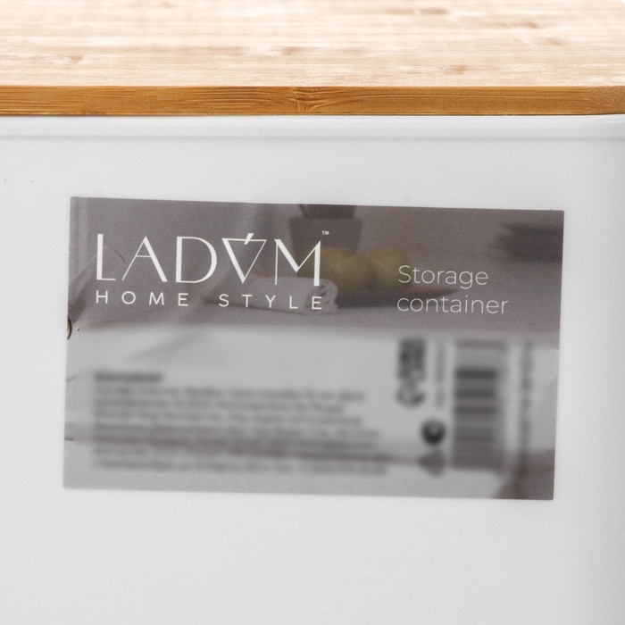 Контейнер для хранения с крышкой и ручками LaDо́m &laquo;Натурэль&raquo;, 36&times;25&times;16,5 см, цвет белый