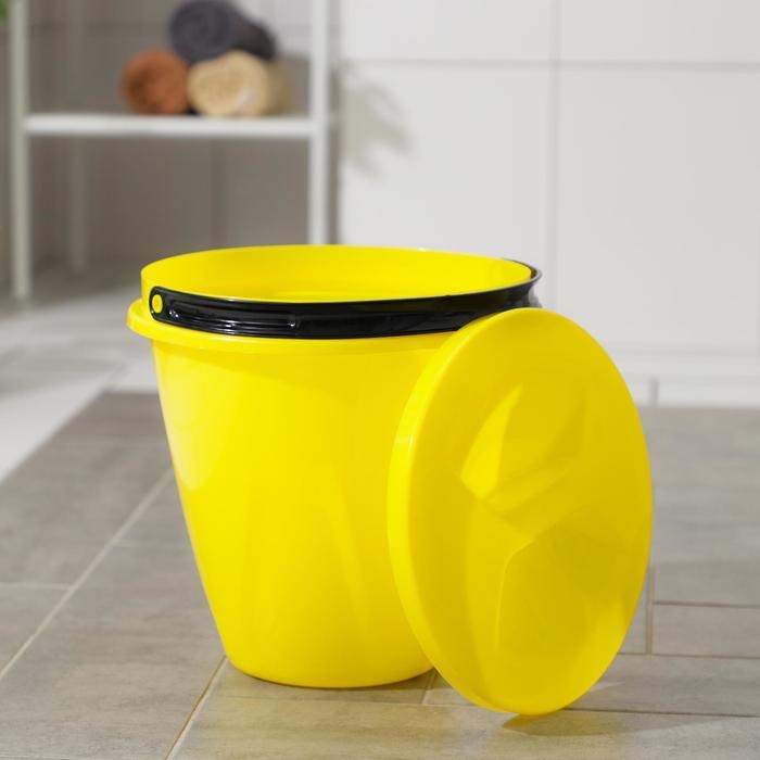 Ведро с крышкой &laquo;Лайт&raquo;, 10 л, цвет жёлтый