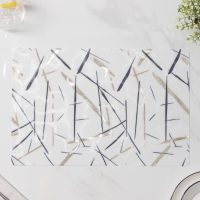 Салфетки сервировочные на стол Доляна &laquo;Абстракция&raquo;, 4 шт, 30&times;45 см, цвет белый с чёрным