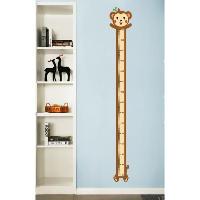 Наклейка пластик интерьерная цветная ростомер Наклейка пластик интерьерная цветная ростомер "Обезьянка" 45x60 см