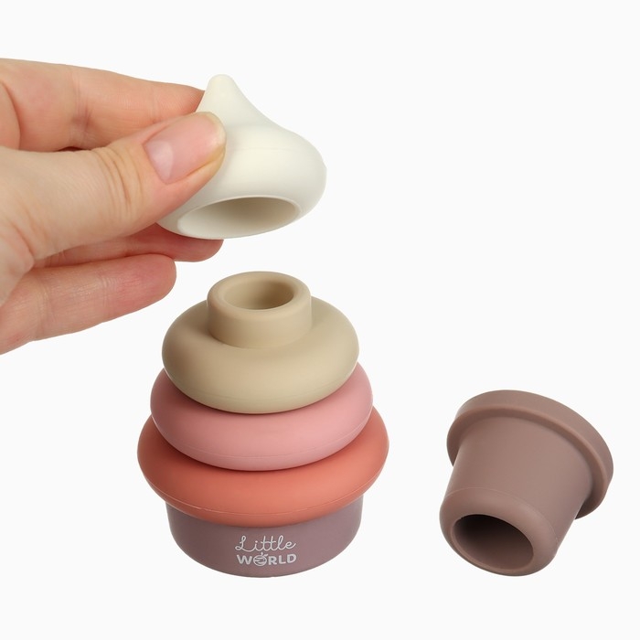 Развивающая игрушка - пирамидка &laquo;Мороженка&raquo;, силикон, Mum&Baby