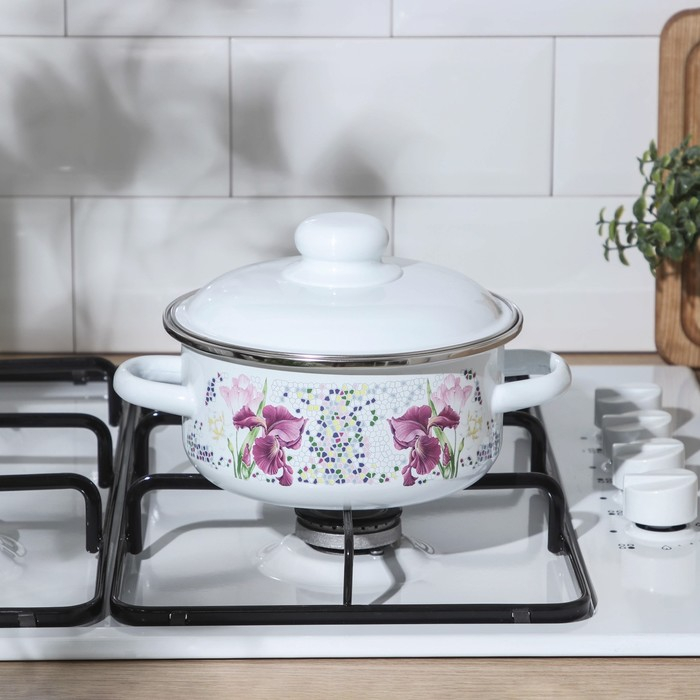 Кастрюля эмалированная &laquo;Мозаика&raquo; 1,5 л, d=15 см, индукция