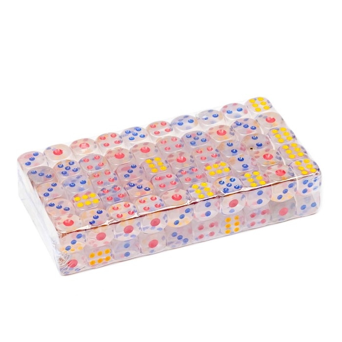 Кости игральные 1.4 х 1.4 см, набор 100 шт Кости игральные 1.4 х 1.4 см, набор 100 шт