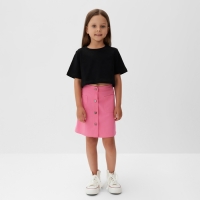 Футболка детская укороченная KAFTAN "Basic line", р. 30 (98-104 см), черный