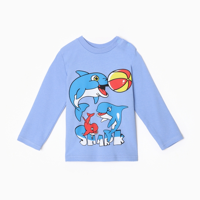 Лонгслив для мальчика, цвет голубой, рост 104 см