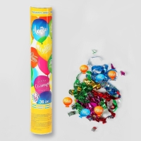 Хлопушка пневматическая &laquo;Шарики&raquo;, фанты, серпантин, фольга, 30 см