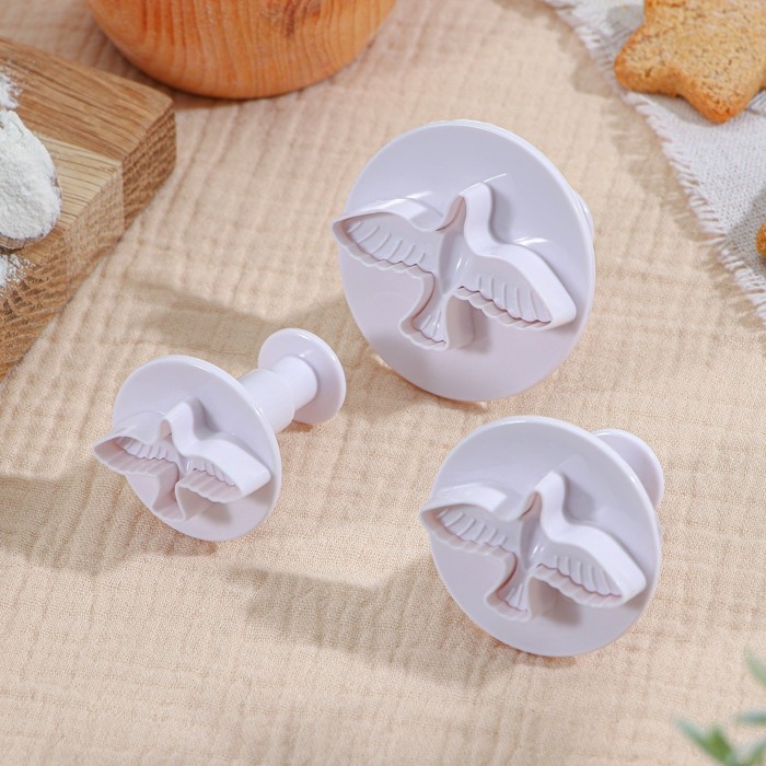 Набор плунжеров кондитерских Доляна &laquo;Птица&raquo;, 3 шт, 4,5&times;5 см