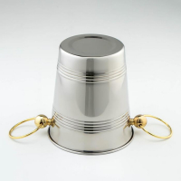 Ведро для льда из нержавеющей стали «Классик», 2,1 л, 20,5×15,5×17 см, золотые ручки, 201 сталь Ведро для льда из нержавеющей стали «Классик», 2,1 л, 20,5×15,5×17 см, золотые ручки, 201 сталь