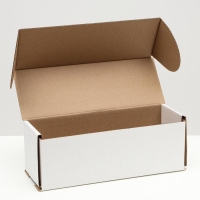 Коробка складная под бутылку, без печати, белая, 12 х 33,6 х 12 см, Коробка складная под бутылку, без печати, белая, 12 х 33,6 х 12 см,