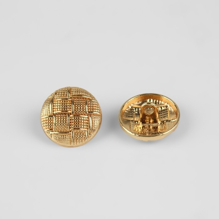 Набор металлических пуговиц на ножке, d = 18 мм, 5 шт, цвет золотой Набор металлических пуговиц на ножке, d = 18 мм, 5 шт, цвет золотой