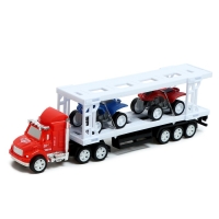 Грузовик инерционный «Автовоз», с 2 квадроциклами, цвет МИКС Грузовик инерционный «Автовоз», с 2 квадроциклами, цвет МИКС