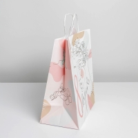 Пакет подарочный крафт, упаковка, &laquo;Нюд&raquo;, 28 х 32 х 15 см