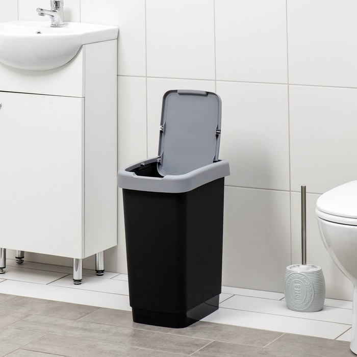 Контейнер для мусора &laquo;Твин&raquo;, 25 л, цвет серый