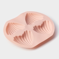 Форма для шоколада Доляна &laquo;Ракушки&raquo;, 14,5&times;12,5&times;2 см, 4 ячейки (6&times;4,8 см), цвет МИКС