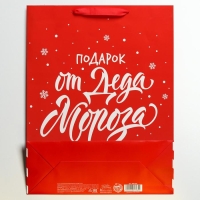 Пакет подарочный новогодний ламинированный &laquo;Подарок от Деда Мороза&raquo;, L 31 х 40 х 11,5 см, Новый год
