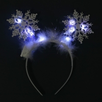Новый год! Ободок для волос карнавальный «Снежинка 1» с белыми диодами Новый год! Ободок для волос карнавальный «Снежинка 1» с белыми диодами