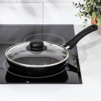 Сковорода Consul, d=20 см, стеклянная крышка, пластиковая ручка, антипригарное покрытие, цвет чёрный Сковорода Consul, d=20 см, стеклянная крышка, пластиковая ручка, антипригарное покрытие, цвет чёрный