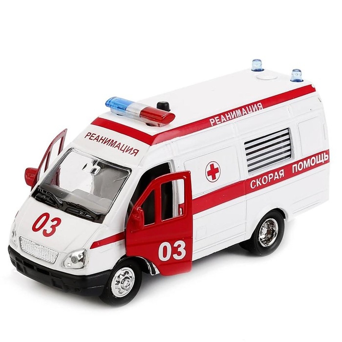 Машина &laquo;Газель реанимация&raquo; инерционная, световые и звуковые эффекты, металлическая