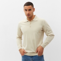 Джемпер поло мужской MINAKU: Knitwear collection цвет кремовый ,р-р 44 Джемпер поло мужской MINAKU: Knitwear collection цвет кремовый ,р-р 44