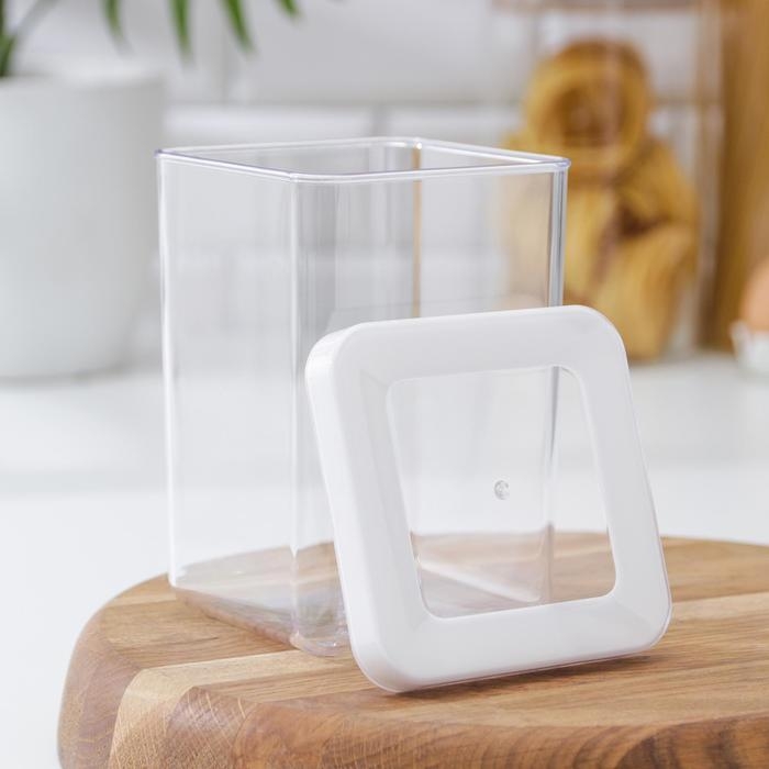 Контейнер для сыпучих продуктов &laquo;Степ&raquo;, 1 л, 10&times;10&times;14 см, цвет белый