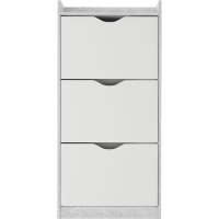 Обувница 63Б, 600х250х1250, Белое сияние/Цемент светлый