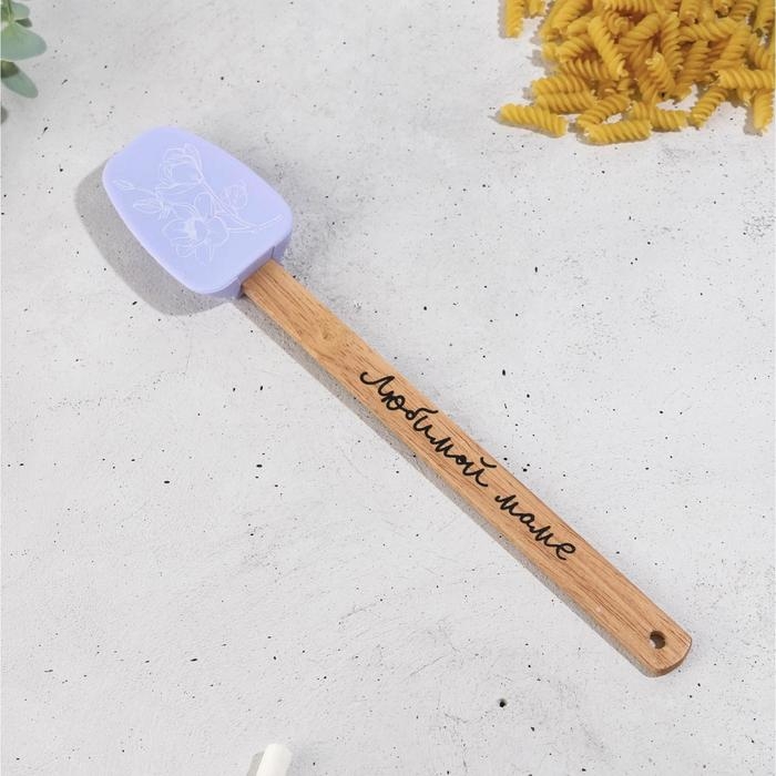 Лопатка силиконовая &laquo;Любимой маме&raquo; на формовой подложке, 11.5 &times; 28 см