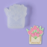 Силиконовый молд для леденцов и шоколада &laquo;Конверт с тюльпанами&raquo;, 9&times;7,5 см, цвет прозрачный