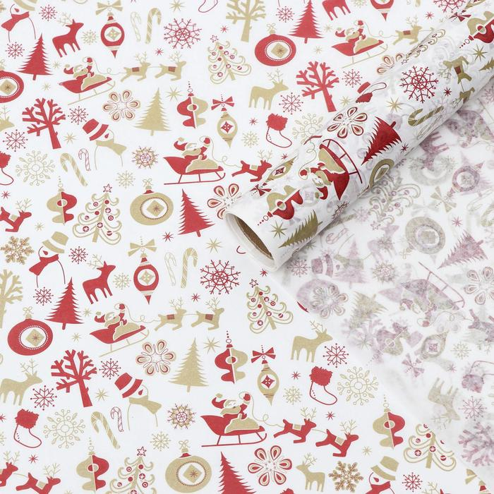 Бумага силиконизированная &laquo;Новый Год&raquo;, для выпечки, 0,38 х 5 м