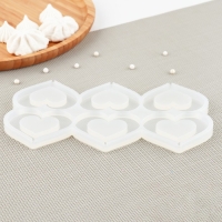 Силиконовый молд для леденцов и шоколада &laquo;Сердце&raquo;, 6&times;4,5 см, цвет прозрачный