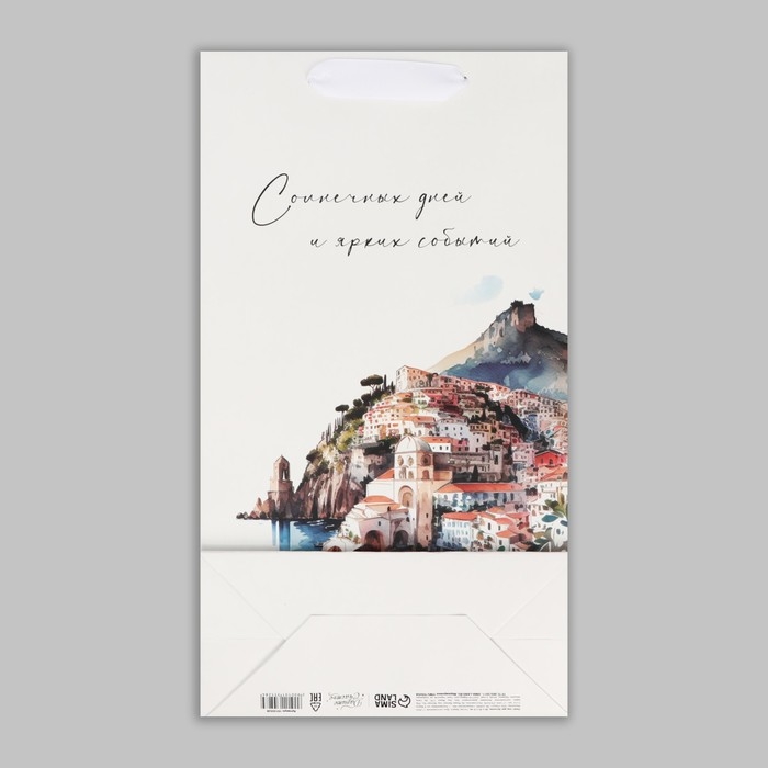 Пакет подарочный под две бутылки, упаковка, &laquo;Яркие события&raquo;, 35 х 20 х 9 см