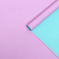 Бумага упаковочная крафт, двухсторонняя, сиреневый- мятный, 0,6 х 10 м, 70 гр/м&sup2;