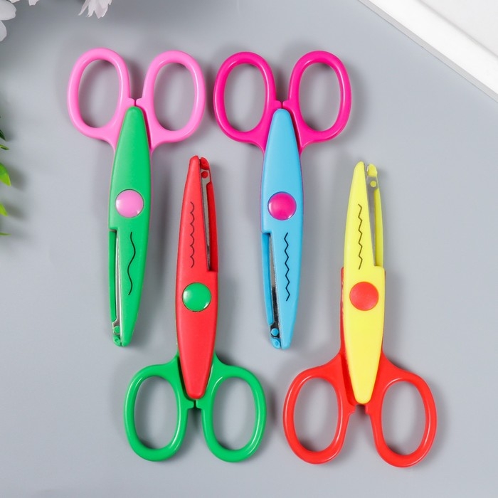 Ножницы рельефные Ножницы рельефные "Цветик" (набор 4 шт) 13 см МИКС