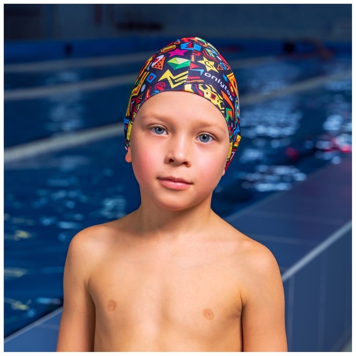 Шапочка для плавания детская ONLYTOP Fusion, тканевая, обхват 46-50 см Шапочка для плавания детская ONLYTOP Fusion, тканевая, обхват 46-50 см