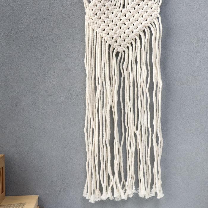 Панно настенное в технике макраме "Сердце" 75х25 см