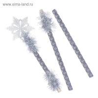Карнавальный посох разборный &laquo;Снежинка&raquo;, мишура серебро, длина 160 см