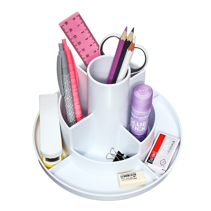 Подставка-органайзер для канцелярии ErichKrause Sphere, Classic, вращающаяся, белая Подставка-органайзер для канцелярии ErichKrause Sphere, Classic, вращающаяся, белая