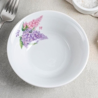 Салатник фарфоровый &laquo;Сирень&raquo;, 360 мл, d=14,5 см, цвет белый