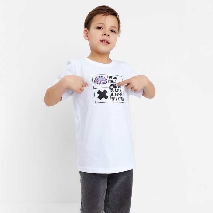 Футболка для мальчика KAFTAN Футболка для мальчика KAFTAN "Hype", рост 164-170, цвет белый