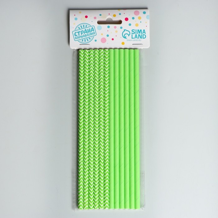 Трубочки для коктейля «Ассорти», набор 12 шт., цвет зелёный Трубочки для коктейля «Ассорти», набор 12 шт., цвет зелёный