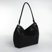 Сумка-мешок на молнии, TEXTURA, большой размер, цвет чёрный Сумка-мешок на молнии, TEXTURA, большой размер, цвет чёрный