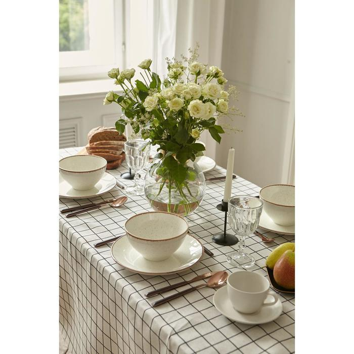 Скатерть Доляна "Клетка" 145х200&plusmn;3см,100%пэ, рогожка 130 гр/м