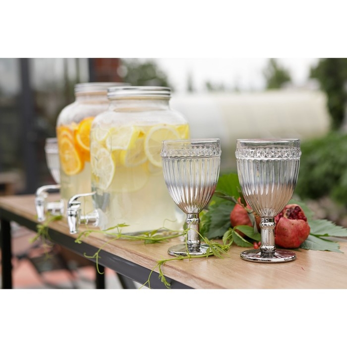 Набор бокалов из стекла Magistro «Босфор», 250 мл, 6 шт, цвет градиент серебро Набор бокалов из стекла Magistro «Босфор», 250 мл, 6 шт, цвет градиент серебро