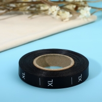 Размерник сатиновый, &laquo;XL&raquo;, 1000 шт, 12 мм, 30 м, цвет чёрный