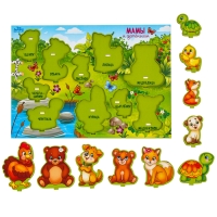 Рамка - вкладыш развивающая 3Д &laquo;Мамы и детёныши&raquo;