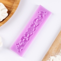 Молд Доляна &laquo;Лепнина&raquo;, силикон, 13,5&times;3,5 см, цвет розовый