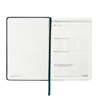 Ежедневник недатированный ESCALADA А5, 160 листов, твердая обложка, искуственная кожа, блок, тиснение, блок 70г/м2, чёрный